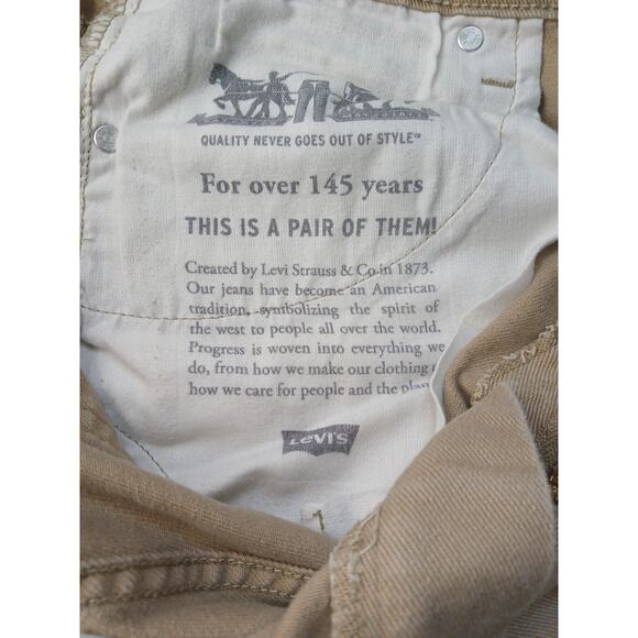 Levis Chinos 505 Mens 38x32 Brown Tan Regular Straight Denim Jeans Pants - Picture 5 of 11